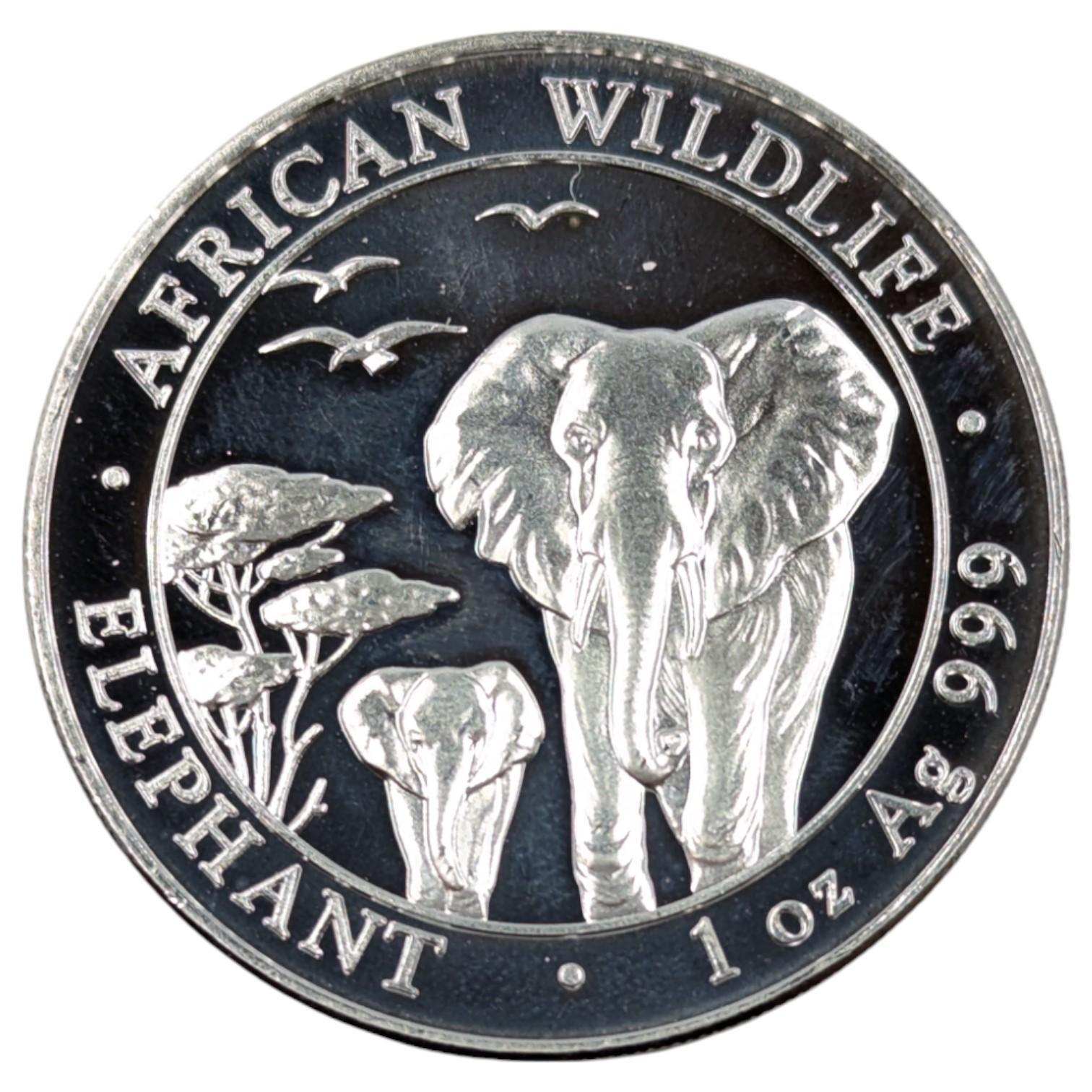 1 Ounce Fine .999 Silver Round - African Elephant