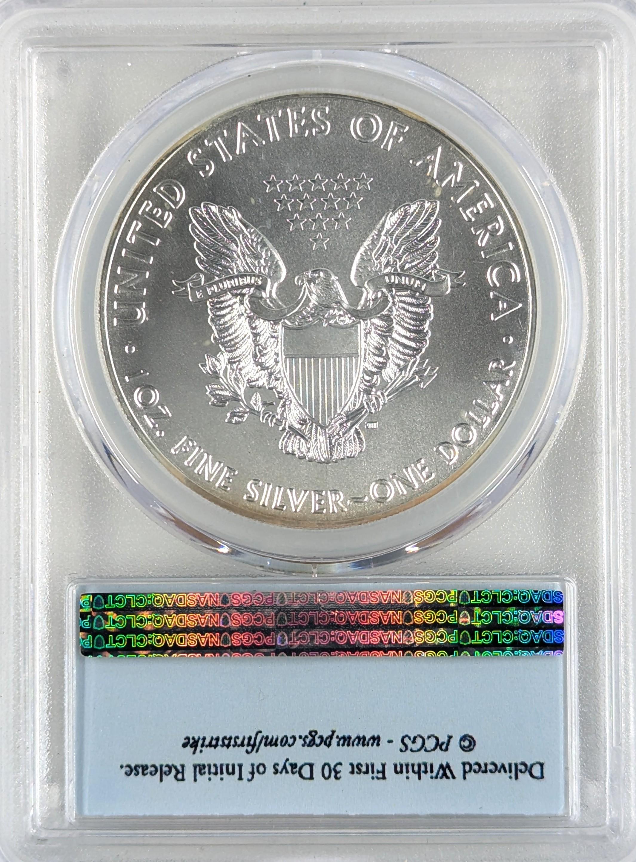 PCGS 2016 MS69 American Silver Eagle Dollar - First Strike