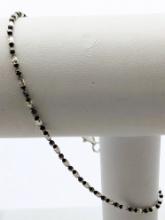 Italian Sterling Silver Hammered Bead Ladies Bracelet or Anklet