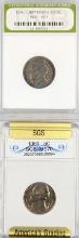 Lot of 2 Slabbed Jefferson Nickels - 1948 & 1960 MS70