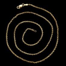 10K Gold Rope Chain Necklace - 3.49g