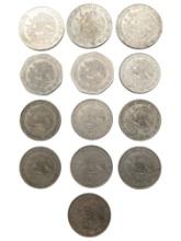 Lot of 13 Mexico Pesos - 1970-1978