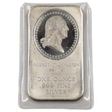 1 Ounce Fine .999 Silver Bar - George Washington