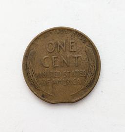 ERROR 1944 Lincoln Wheat Cent - Clipped Planchet