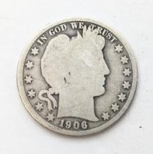 1906 Silver Barber Half Dollar