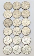 Lot of 18 Canada Quarters - 1968-2021
