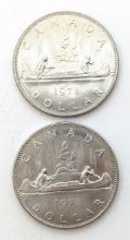 Lot of 2 - 1978 Canada Dollars