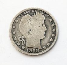 1898 Silver Barber Quarter