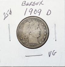 1909-D Silver Barber Quarter