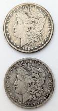 Lot of 2 Morgan Silver Dollar - 1886-O, 1887-O
