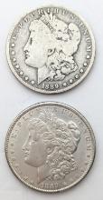 Lot of 2 Morgan Silver Dollar - 1889-O, 1889