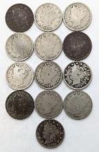 Lot of 13 Liberty V-Nickels - 1900-1912