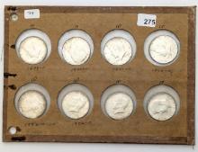 Lot of 8 1964 Silver JFK Silver Half Dollars