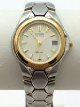 Women's Citizen Eco Drive w/Date Function with Shell Band - Runs Great