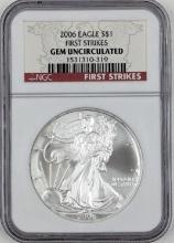 2006 NGC First Strike - Gem Uncirculated American Silver Eagle Dollar