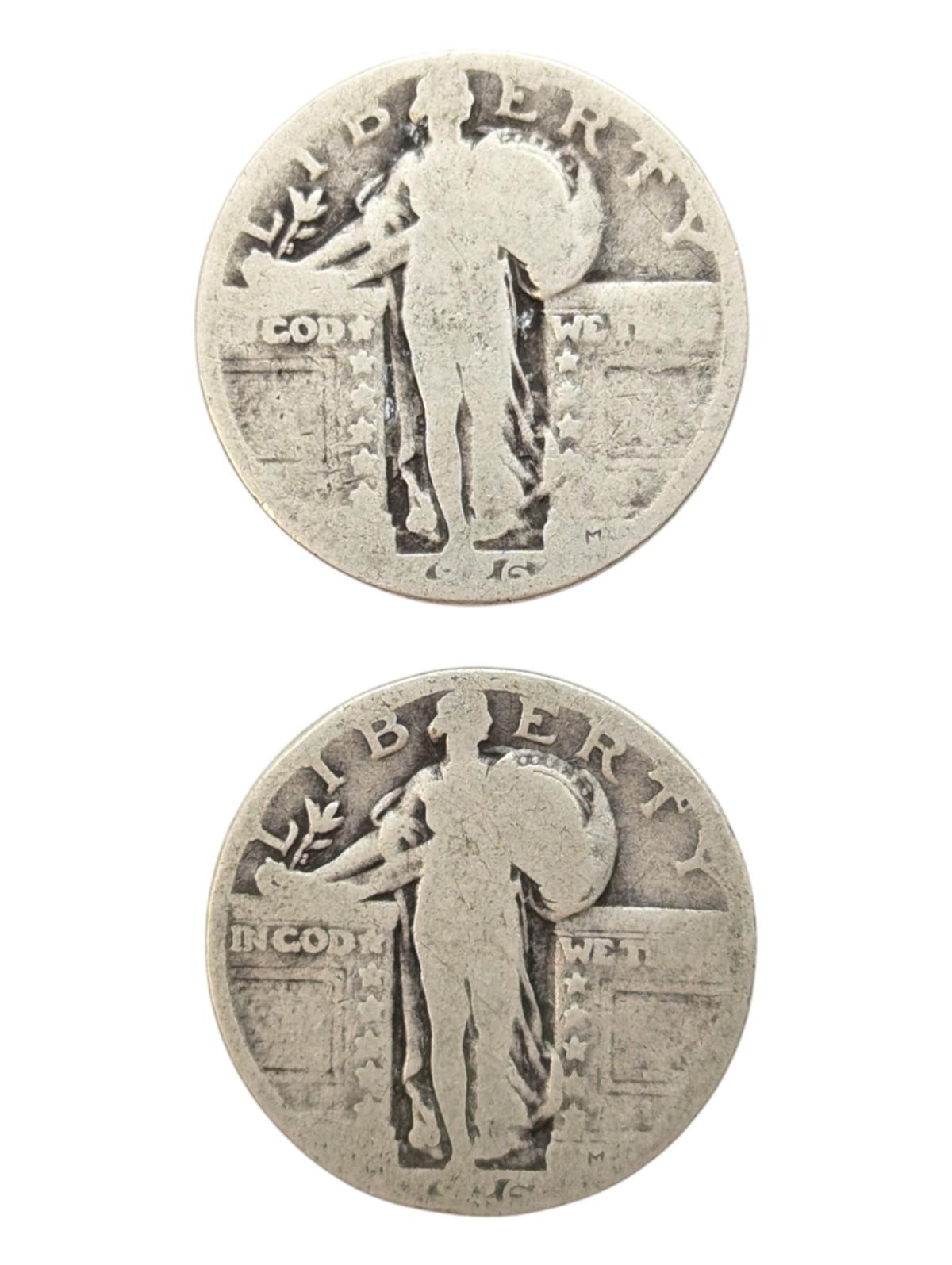 Lot of 2 Silver Standing Liberty Quarter - 1926(2)