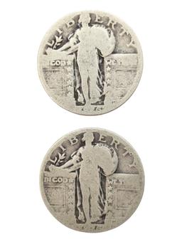 Lot of 2 Silver Standing Liberty Quarter - 1926(2)