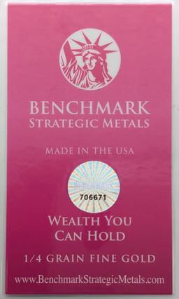 1/4 grain .999 Fine Gold - Benchmark Strategic Metals