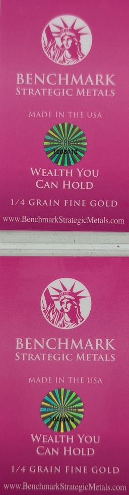 Lot of 2 1/4 grain .999 Fine Gold - Benchmark Strategic Metals