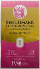 1/4 grain .999 Fine Gold - Benchmark Strategic Metals