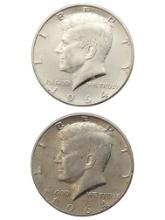 Lot of 2 Silver 1964 John F Kennedy Half Dollars