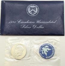 1971 Eisenhower " Ike" Uncirculated Silver Dollar