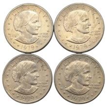 Lot of 4 - 1979-D Susan B. Anthony Dollars