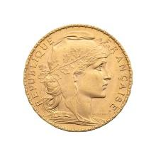 FEATURE 1912 France 20 Francs Fine .999 Gold Coin - AGW: 0.19oz