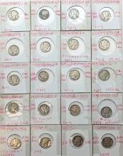 Lot of 20 Silver Mercury Dimes - 1939-1945