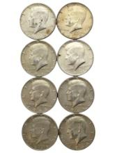 Lot of 8 John F Kennedy Half Dollars - All 1968