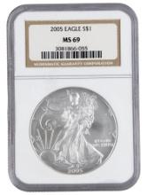 NGC 2005 MS69 American Silver Eagle Dollar