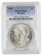 PCGS 1921 MS63 Morgan Silver Dollar