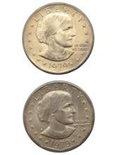 Lot of 2 - 1979-D Susan B. Anthony Dollars