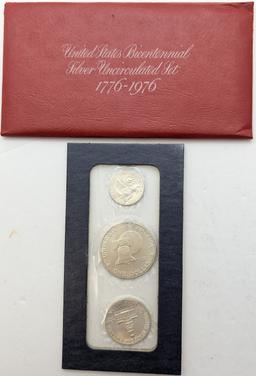 US Mint Bicentennial 3-Coin Silver Uncirculated Set