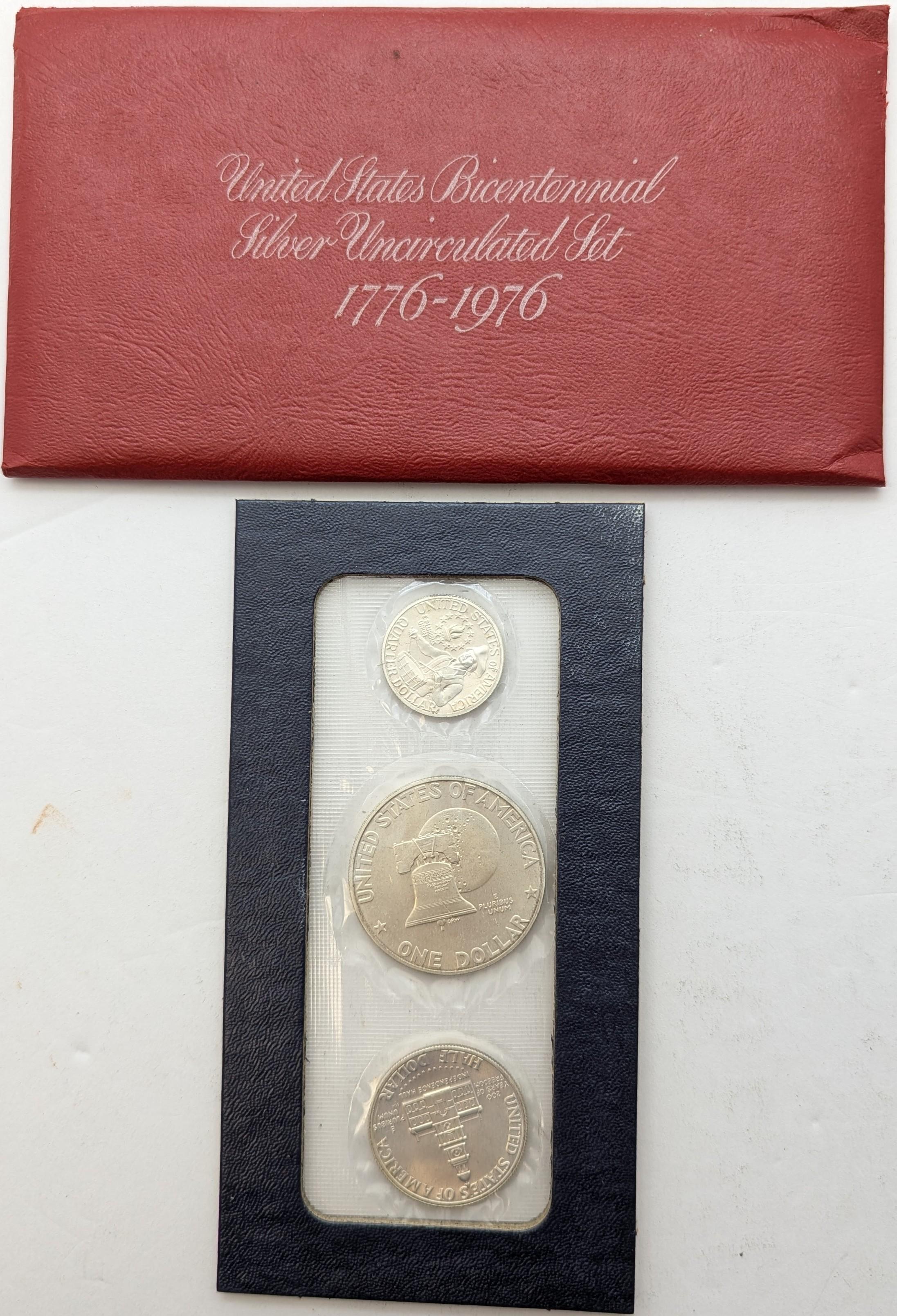 US Mint Bicentennial 3-Coin Silver Uncirculated Set