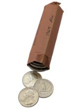 Roll of 40 Silver Washington Quarters - 1950s