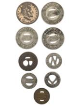 Lot of 9 Transportation Tokens