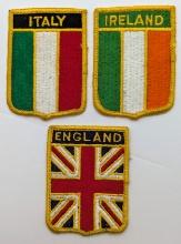 Lot of 3 Patches - Italy, Ireland, England