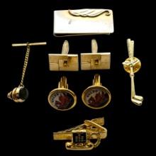 Lot of Gold tone Men's Accessories - Money Clip, Cufflinks, etc.
