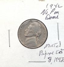 1942 Silver War Nickel - 35% Silver
