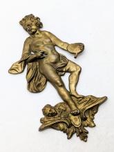 French Bronze wall hanging subject - Music and Arts