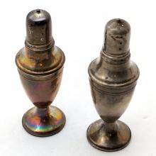 Antique Sterling Silver Weighted Salt and Pepper Shakers