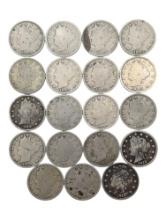 Lot of 19 Liberty V Nickels - 1900-1912