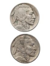 Lot of 2 Buffalo Head Nickels - 1929, 1930