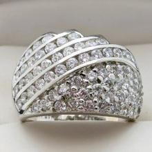 Sterling Silver Swirl Ladies Cocktail Ring