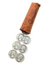Roll of 40 Silver 1940s Washington Quarters
