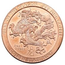 1 Ounce Fine .999 Copper Round - Year of the Dragon