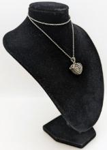 Sterling Silver Heart Locket Ladies Necklace