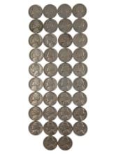 Lot of 38 Jefferson Nickels - 1941-1954