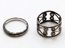 Lot of 2 Sterling Silver Ladies Rings